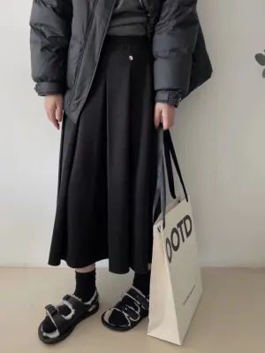 Winter wool pleated skirt