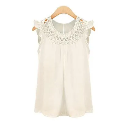 women blouses Style casual shirt tops cotton hollow out blouse