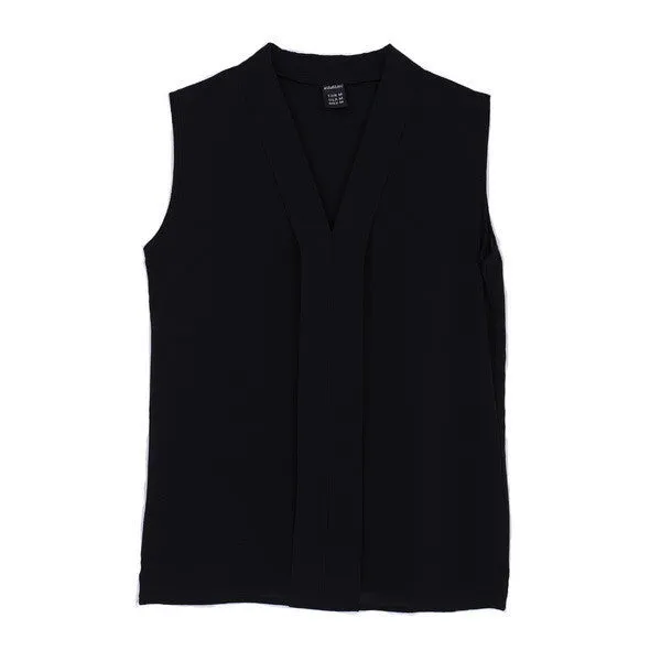 Women plus size V neck summer blouses low cut sleeveless shirts European casual tops solid tee
