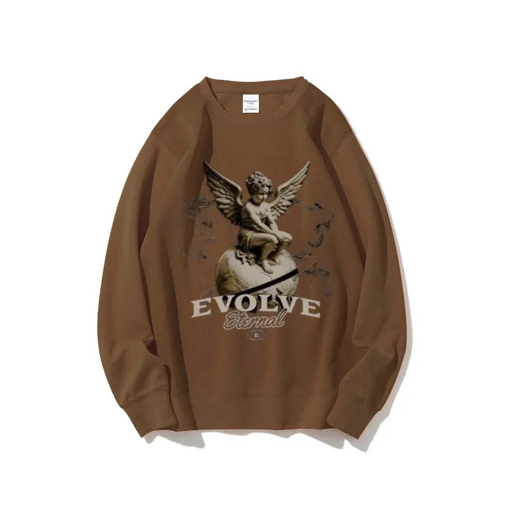 Women Vintage Evolve Angel Graphic Sweatshirts