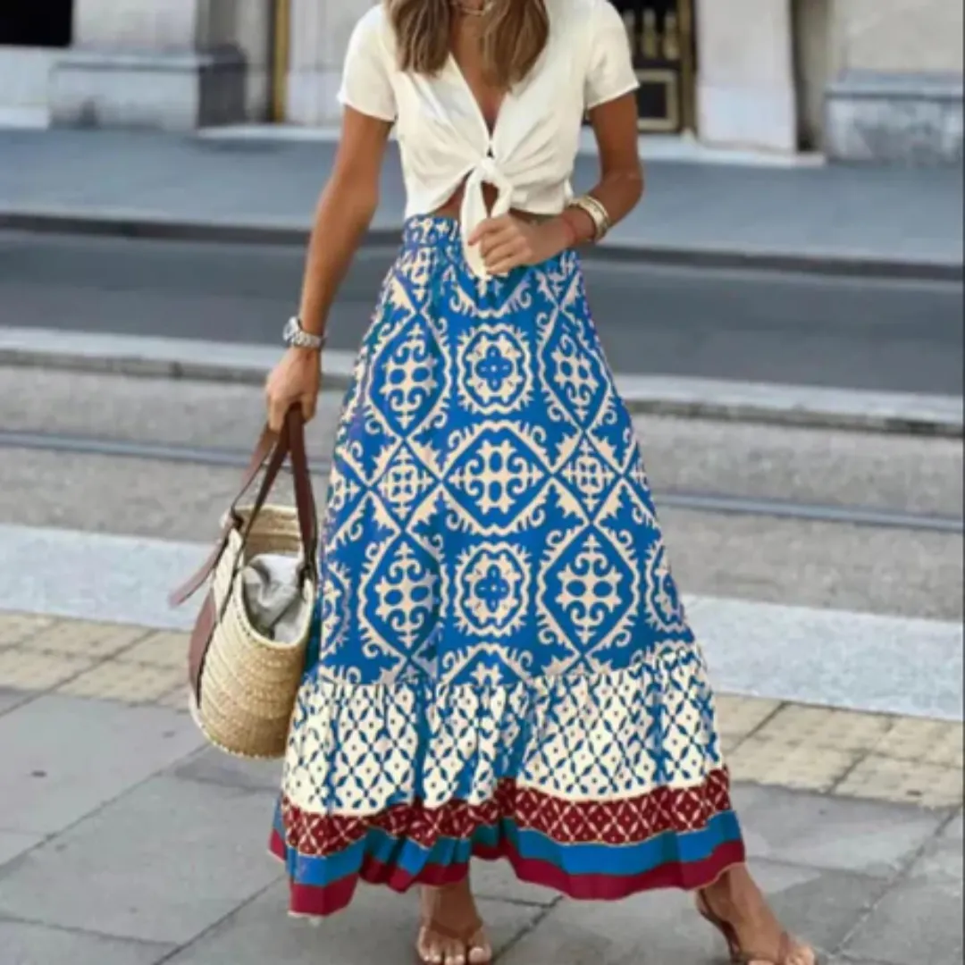 Women's A Line Boho Skirt | Maxi