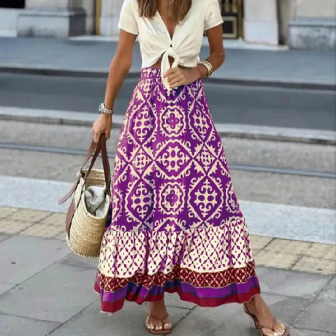 Women's A Line Boho Skirt | Maxi
