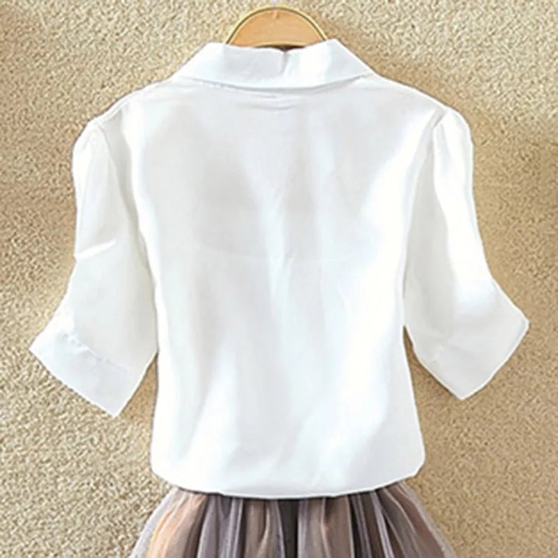 Womens Blouse Shirt White Summer Blouses