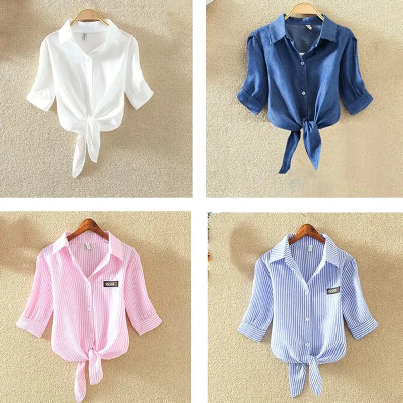Womens Blouse Shirt White Summer Blouses
