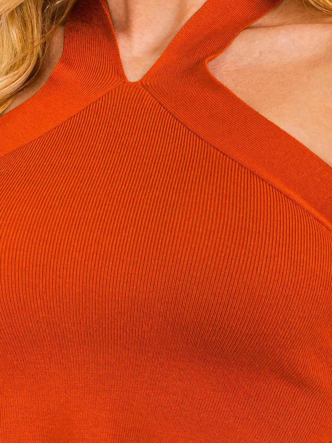 WOMEN'S HALTER NECK OPEN BACK CROP TOP