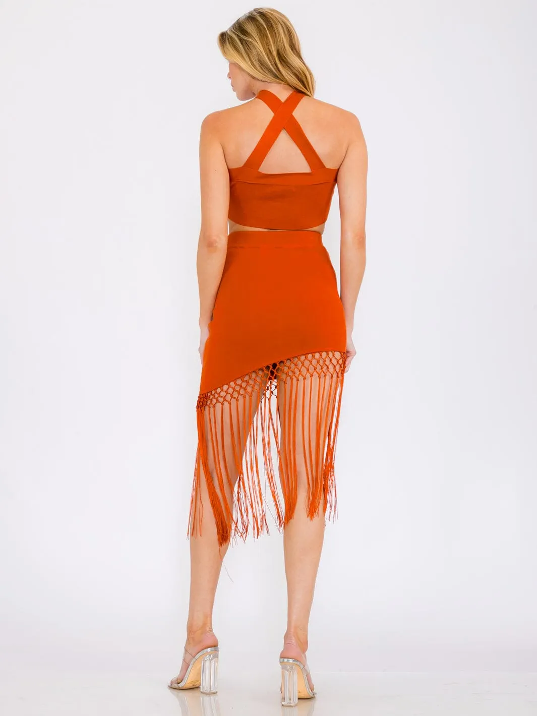 WOMEN'S HALTER NECK OPEN BACK CROP TOP
