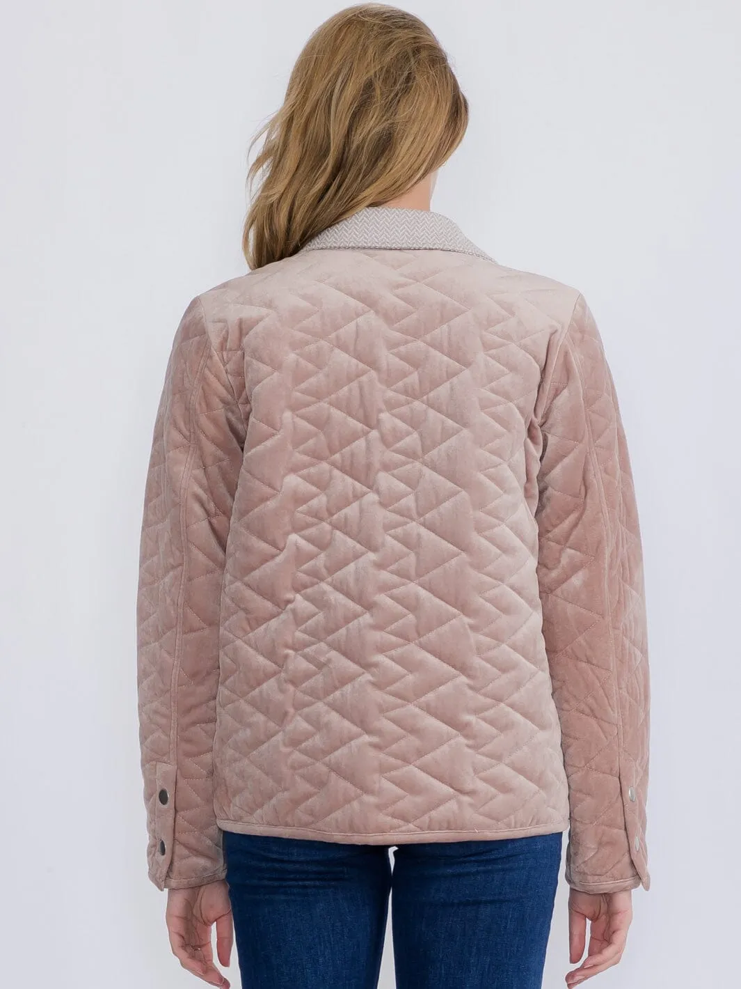 WOMEN'S LONG SLEEVE BUTTON CLOSURE FRONT POCKETS PADDED JACKET