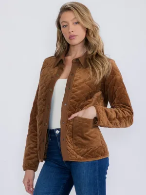WOMEN'S LONG SLEEVE BUTTON CLOSURE FRONT POCKETS PADDED JACKET