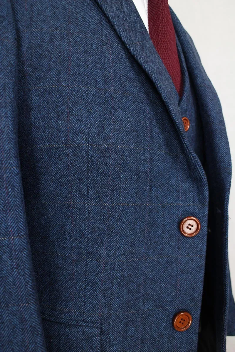 Wool Blue Blazer suits