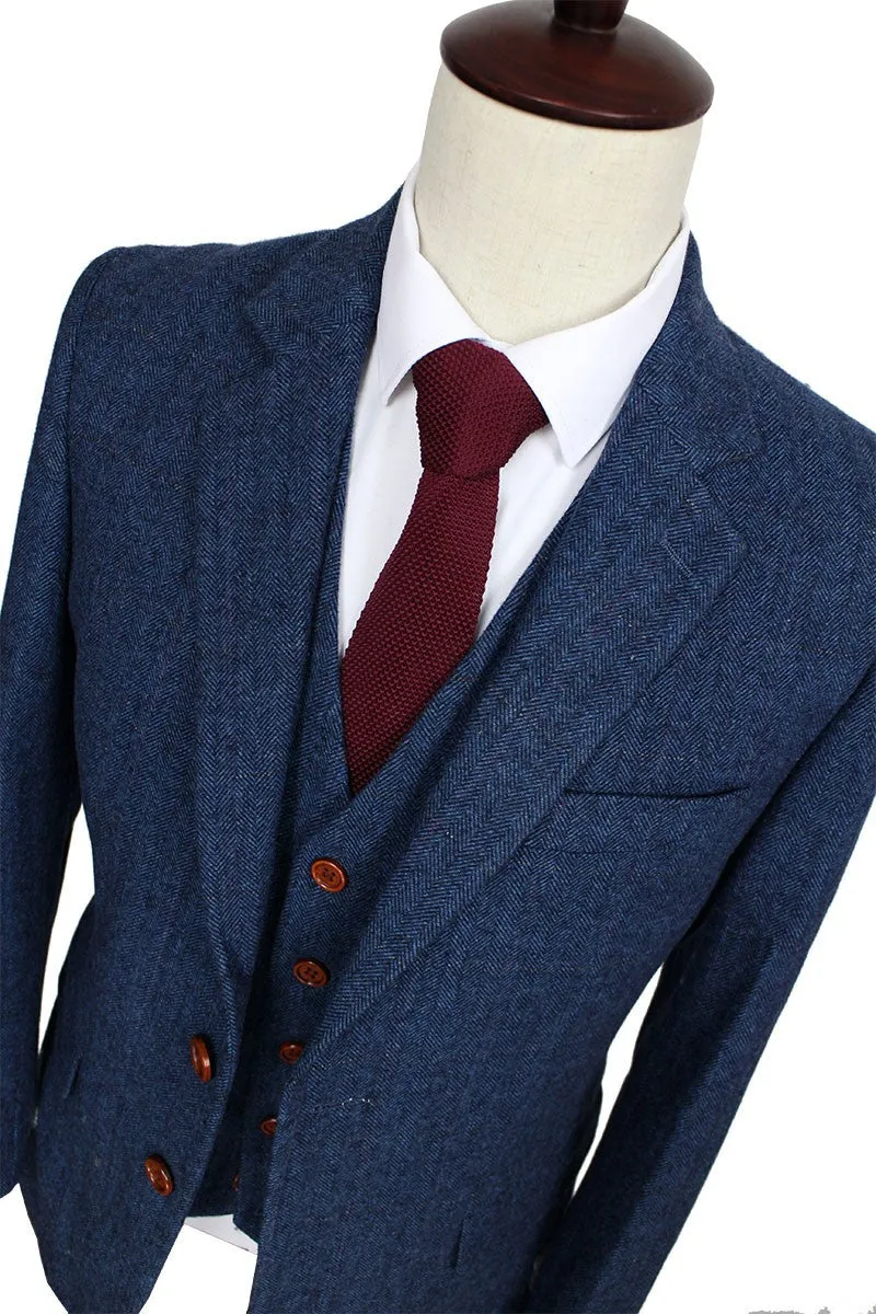 Wool Blue Blazer suits