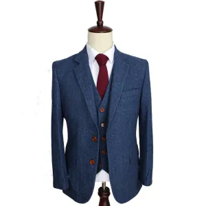 Wool Blue Blazer suits