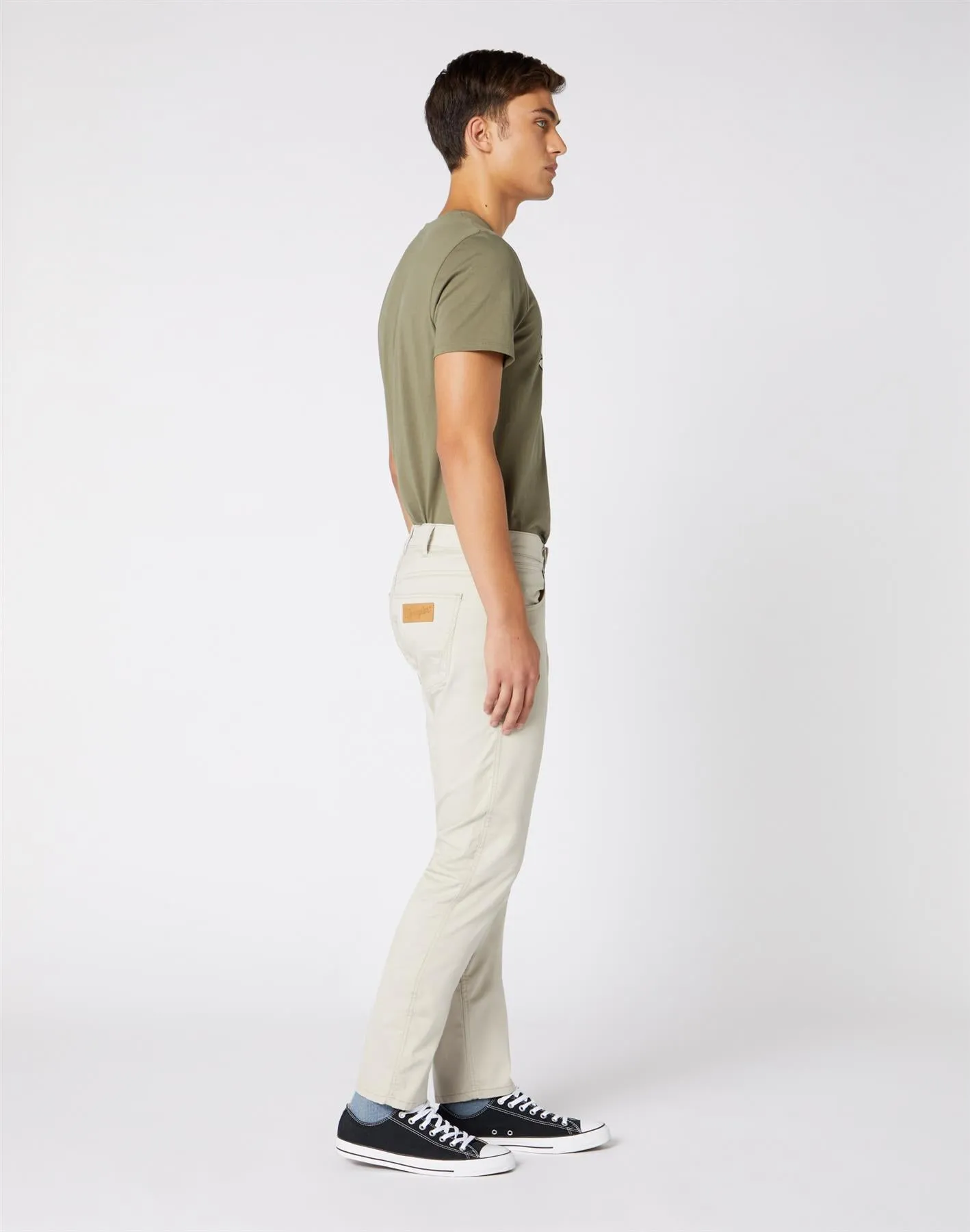 Wrangler Men's Greensboro Stretch Cotton Chino Straight Leg In Stone (W15QWA40V) Size 34-46