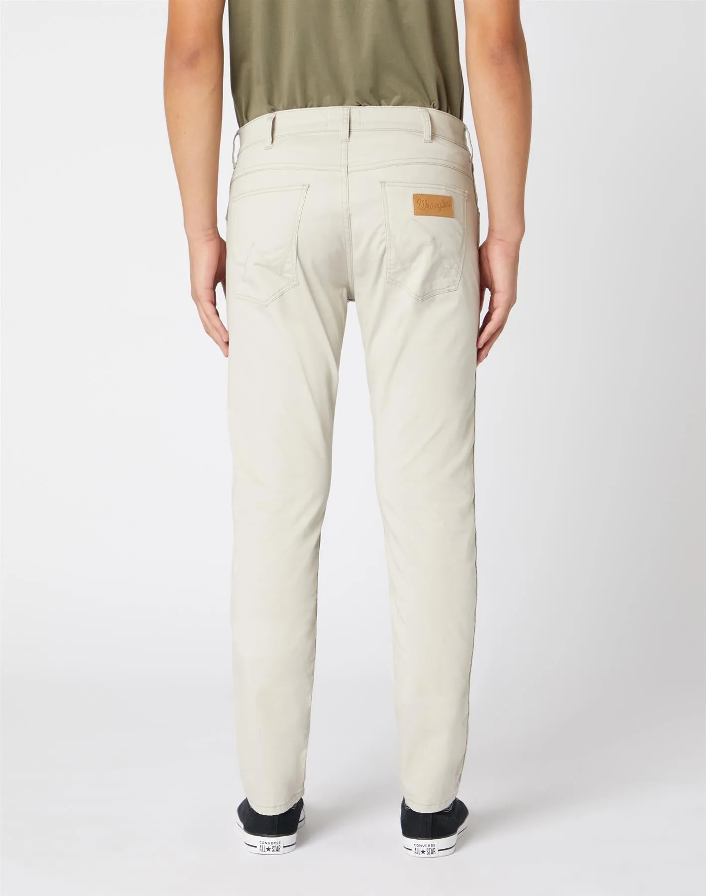 Wrangler Men's Greensboro Stretch Cotton Chino Straight Leg In Stone (W15QWA40V) Size 34-46