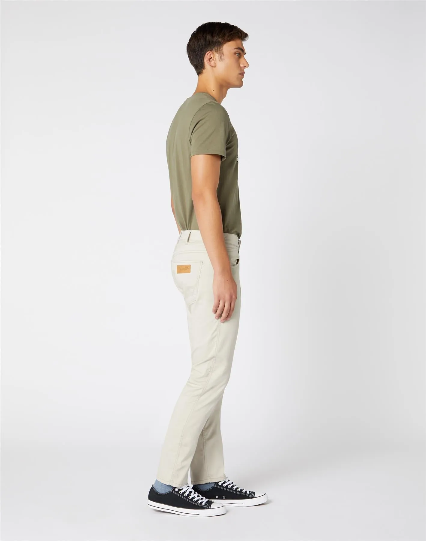 Wrangler Men's Greensboro Stretch Cotton Chino Straight Leg In Stone (W15QWA40V) Size 34-46