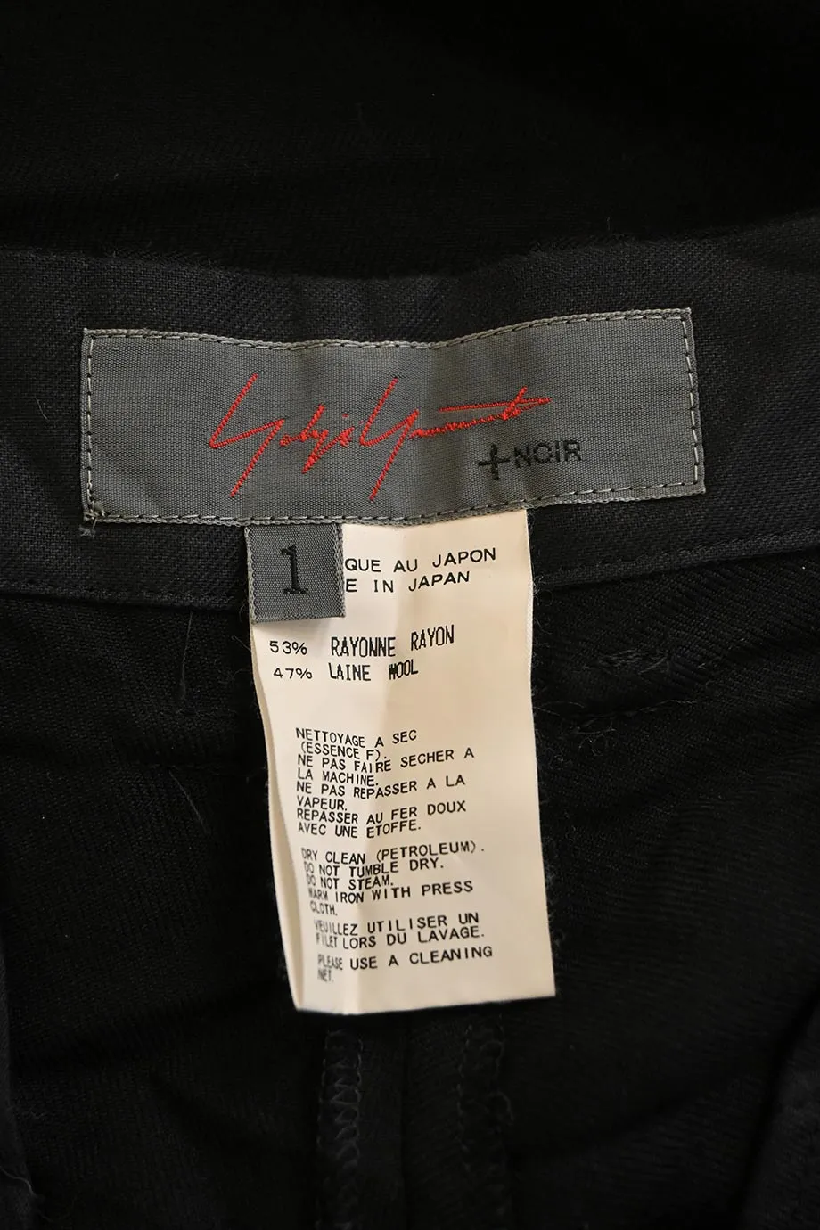 [WW38156] Yohji Yamamoto Noir | Cropped Pants