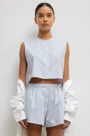 Yoshi Crewneck Vest in Seaside Stripe