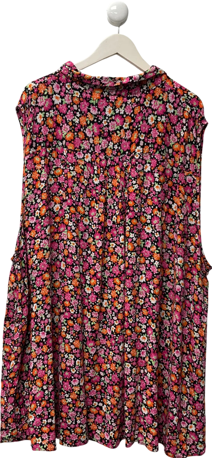 Yours Multicoloured Curve Pink Floral Print Sleeveless Blouse UK 38/40