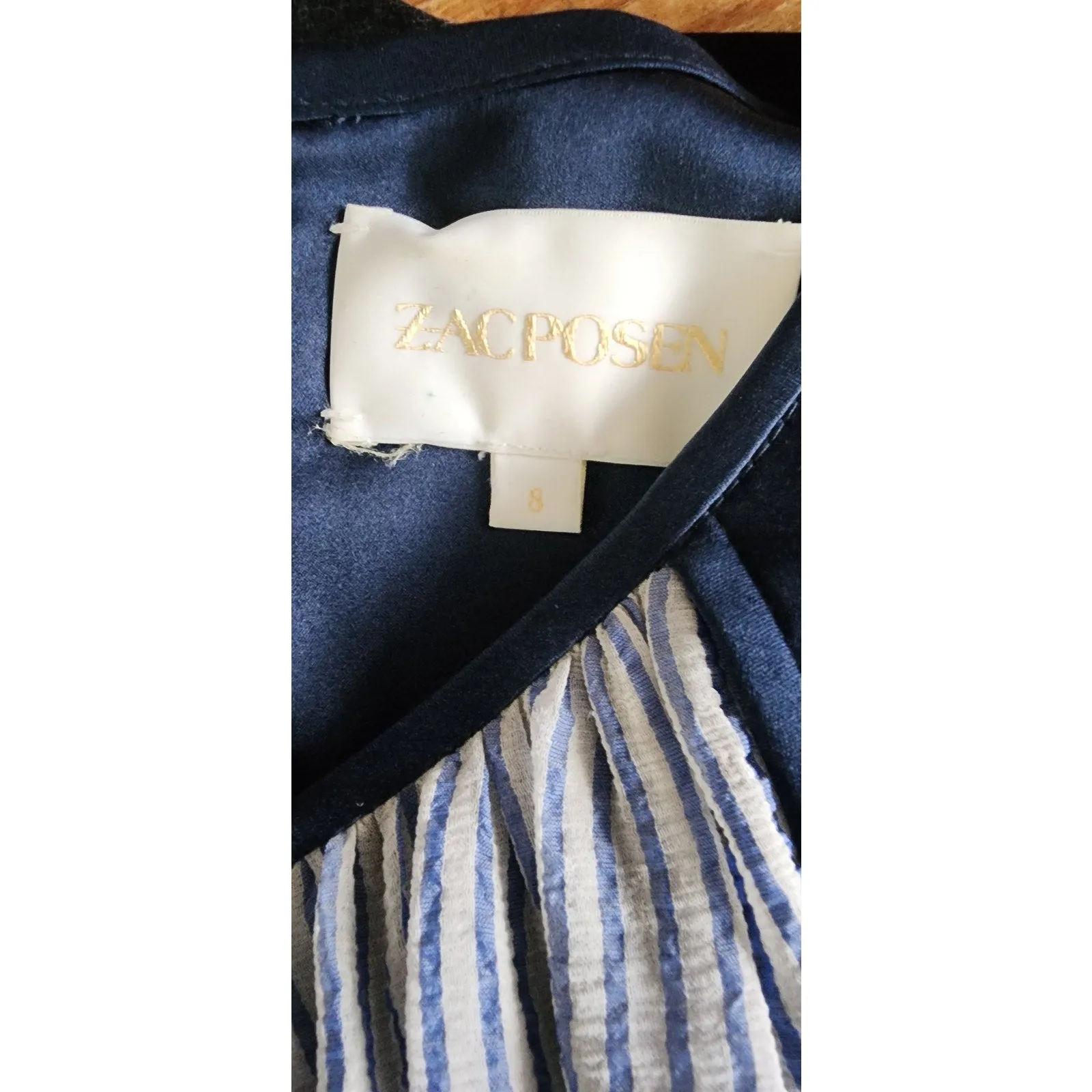 Zac Posen Resort 2007 Dress Navy Blue Stripe Retro Style